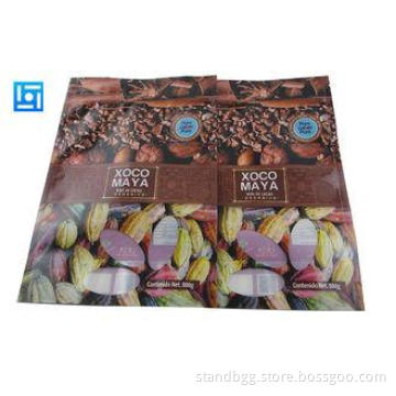 Brown Printing Zipper Stand Up Food Pouches For Food Packag